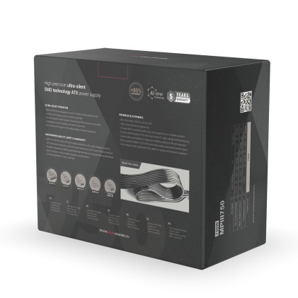 Mars Gaming MPIII750 alimentatore per computer 750 W 20+4 pin ATX ATX Nero, Rosso