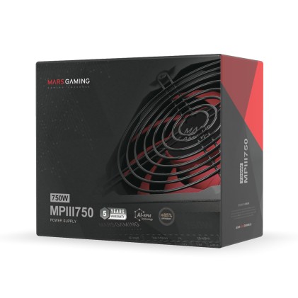 Mars Gaming MPIII750 alimentatore per computer 750 W 20+4 pin ATX ATX Nero, Rosso