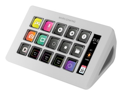 Mars Gaming MSD-ONEW Bianco 15 pulsanti
