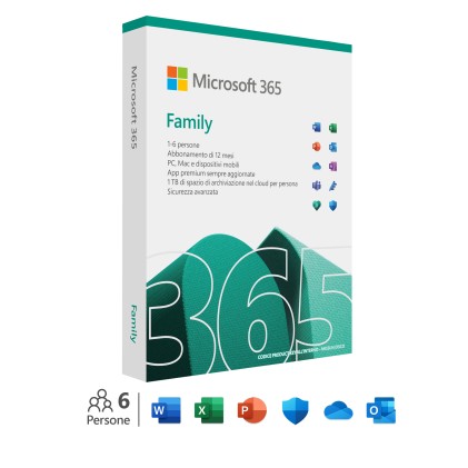 Microsoft 365 Family Subscription 1License 1Yr 6User Win/Mac Italian