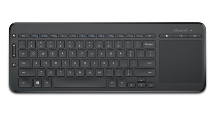 Microsoft Tastiera Wireless All-In-One Media Con Touchpad, Tasti Multimediali, Colore Nero