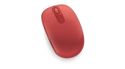 Microsoft Mouse 1850 Wireless Ottico, 1000 Dpi, 2 Tasti, Ricevitore Wireless A Scomparsa, Colore Rosso