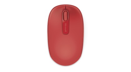 Microsoft Mouse 1850 Wireless Ottico, 1000 Dpi, 2 Tasti, Ricevitore Wireless A Scomparsa, Colore Rosso