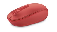 Microsoft Mouse 1850 Wireless Ottico, 1000 Dpi, 2 Tasti, Ricevitore Wireless A Scomparsa, Colore Rosso