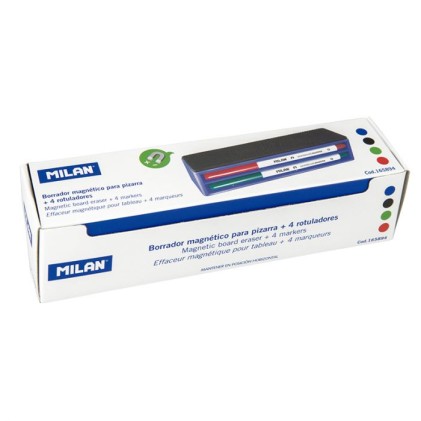 Milan 165894 evidenziatore 4 pz Nero, Blu, Verde, Rosso