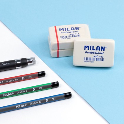 Milan Professional Soft 412 gomma per cancellare Blu, Bianco 12 pz