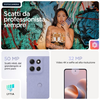 Motorola moto g86 5G 16,9 cm (6.67") Doppia SIM Android 15 USB tipo-C 8 GB 256 GB 5200 mAh Lill&agrave;