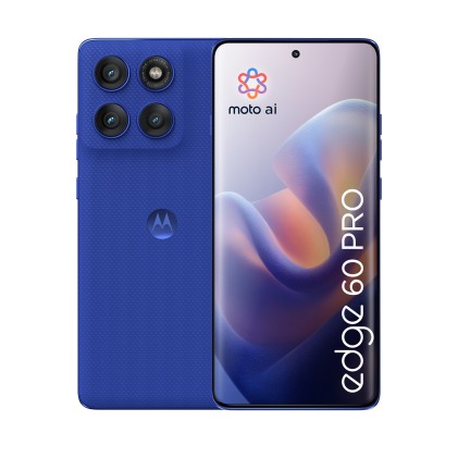 Motorola edge 60 pro con Moto AI (12/512GB, Fotocamera 50+50+10MP, selfie 50MP, Display 6.67" pOLED 120Hz, MediaTek Dimensity 8350, batteria 6000mAh, ricarica 90W, Android 15), PANTONE Dazzling Blue