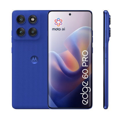 Motorola edge 60 pro con Moto AI (12/512GB, Fotocamera 50+50+10MP, selfie 50MP, Display 6.67" pOLED 120Hz, MediaTek Dimensity 8350, batteria 6000mAh, ricarica 90W, Android 15), PANTONE Dazzling Blue
