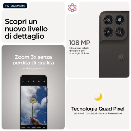 Motorola moto g77 Camera 108MP Dual SIM ibrida Android 16.0 5G USB tipo-C 8 GB 256 GB 5200 mAh Nero