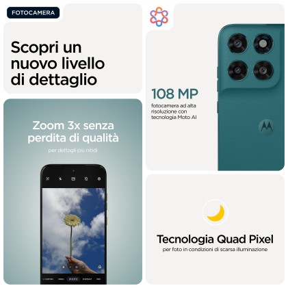 Motorola moto g77 Camera 108MP Dual SIM ibrida Android 16.0 5G USB tipo-C 8 GB 256 GB 5200 mAh Verde