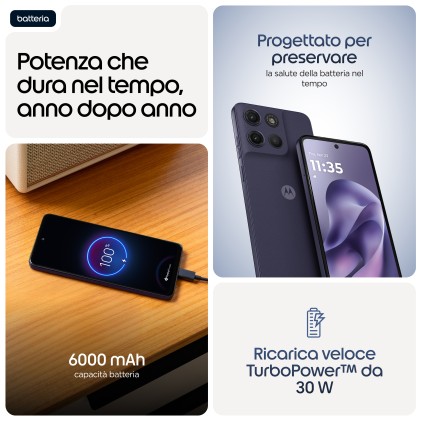 Motorola moto g17 power 17,1 cm (6.72") Dual SIM ibrida Android 15 USB tipo-C 4 GB 256 GB 6000 mAh Viola