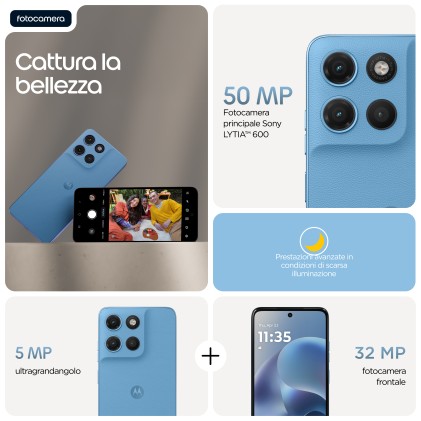 Motorola moto g17 power 17,1 cm (6.72") Dual SIM ibrida Android 15 USB tipo-C 4 GB 256 GB 6000 mAh Blu