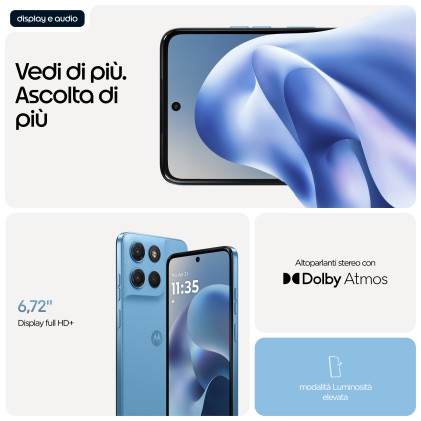 Motorola moto g17 power 17,1 cm (6.72") Dual SIM ibrida Android 15 USB tipo-C 4 GB 256 GB 6000 mAh Blu