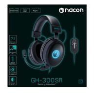 Nacon Cuffie Headset Gaming Con Microfono Removibile, Usb 2,5Mt, Logo Luminoso, Pc-Ps4
