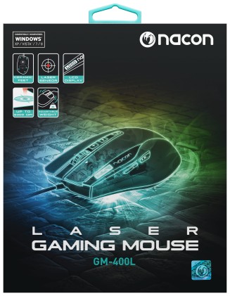Nacon Mouse Gaming Laser Fino A 6000 Dpi Con Display Lcd, Usb 1,8Mt, 10 Tasti