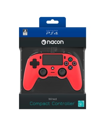 Nacon Compact Controller Con Cavo Per Playstation 4 Red (Pc Compatibile)