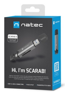 NATEC NCZ-2262 lettore di schede USB 3.1 Interno Nero, Grigio scuro