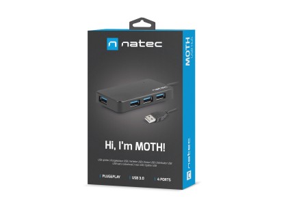 NATEC Moth USB 2.0 5000 Mbit/s Nero