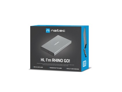 NATEC Rhino GO Box esterno HDD/SSD Grigio 2.5"