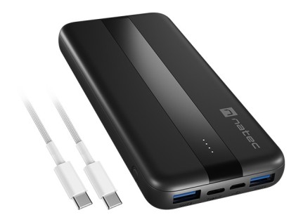 NATEC TREVI SLIM Q V2 Polimeri di litio (LiPo) 10000 mAh Nero