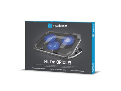 NATEC Oriole base di raffreddamento per laptop 43,9 cm (17.3") 1280 Giri/min Nero