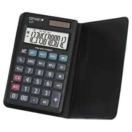 CALCOLATRICE SOLARE PORTATILE COMPATTA 12 CIFRE CON CUSTODIA PROTETTIVA