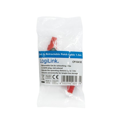 Cavo Patch Cat 5E  Retrattile 1,5 M  2 X Rj45