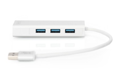 Hub A 3 Porte Usb 3.0 E Adattatore Lan Gigabit Digitus