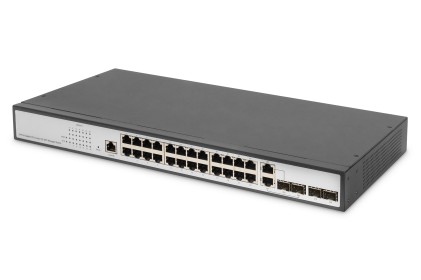 Digitus Switch Layer 2 Gigabit Ethernet 24 Porte Con 2 Porte Rj45/Sfp-Combo + 2 Porte Uplink Sfp