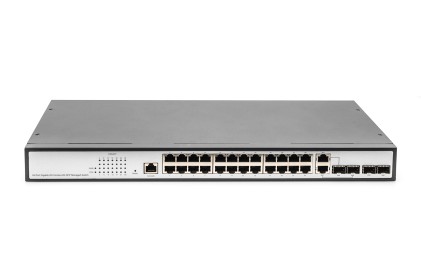 Digitus Switch Layer 2 Gigabit Ethernet 24 Porte Con 2 Porte Rj45/Sfp-Combo + 2 Porte Uplink Sfp