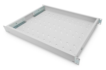 Ripiano Per Armadio Rack 19&#34; Allungabile 350 Mm Con 4 Agganci Grigio