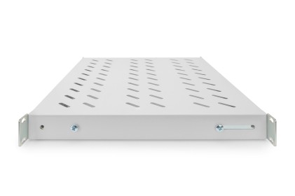 Ripiano Per Armadio Rack 19&#34; Allungabile 350 Mm Con 4 Agganci Grigio