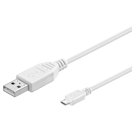 Cavo Di Connessione Micro Usb &#34;B&#34; - Lunghezza Cm. 60 Schermato Bianco