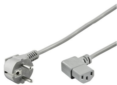 Cavo Alimentazione Shuko Spina E Presa 90&deg; Grigio Mt 2