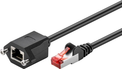 Cavo Rete Prolunga Schermato Rj45 Maschio/Rj45 Femmina Con Viti 8 Poli Cat 5E Contatti Dorati Mt 3