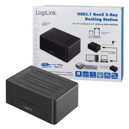 Docking Station Usb 3.1 Gen 2 Per 2 Hdd/Ssd 2,5&#34; E 1 3,5&#34; Sata