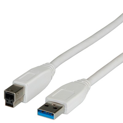 CAVO USB 3.0 CONNETTORI A-B 9 POLI MT. 1,80 COLORE BIANCO