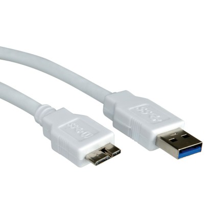 CAVO USB 3.0 CONNETTORI USB A - MICRO USB "B" MT. 1,8 COLORE BIANCO
