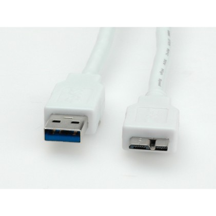 CAVO USB 3.0 CONNETTORI USB A - MICRO USB "B" MT. 1,8 COLORE BIANCO