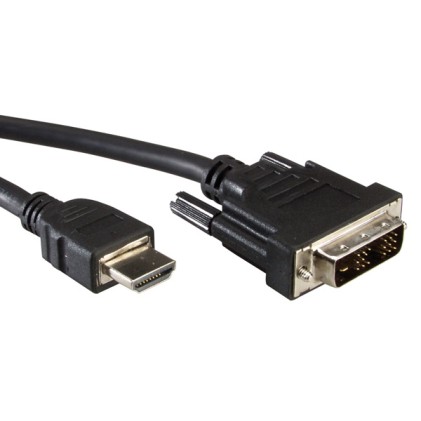 Cavo Hdmi 19 Poli Tipo A Maschio - Dvi-D 18+1 Poli Maschio Mt.1<Br/>