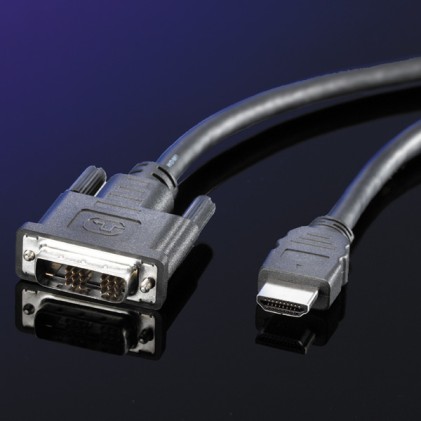 Cavo Hdmi 19 Poli Tipo A Maschio - Dvi-D 18+1 Poli Maschio Mt.1<Br/>