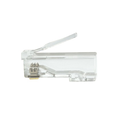 Confezione 50 Pezzi Plug Rj45 8 Poli  Cat 6A Per Cavo Solido E Flessibile Con Guidacavi Interno Estraibile