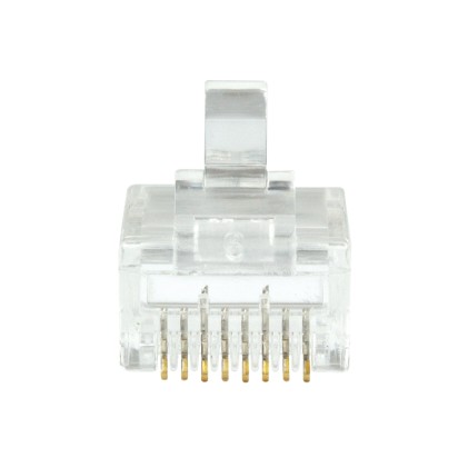 Confezione 50 Pezzi Plug Rj45 8 Poli  Cat 6A Per Cavo Solido E Flessibile Con Guidacavi Interno Estraibile