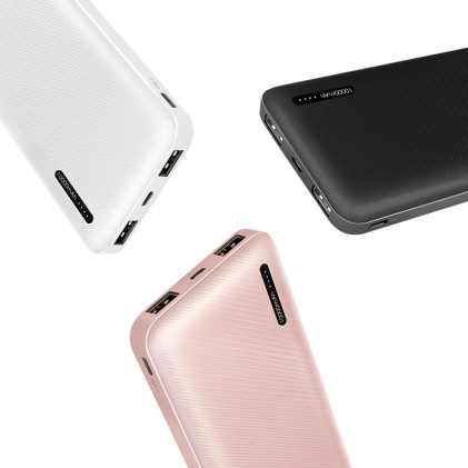 *Batteria Portatile Per Smartphone E Tablet 10000 Mah Con Due Porte Usb Bianca