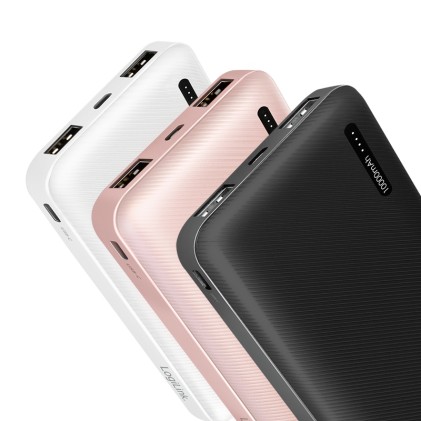 *Batteria Portatile Per Smartphone E Tablet 10000 Mah Con Due Porte Usb Bianca