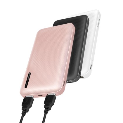 *Batteria Portatile Per Smartphone E Tablet 10000 Mah Con Due Porte Usb Bianca