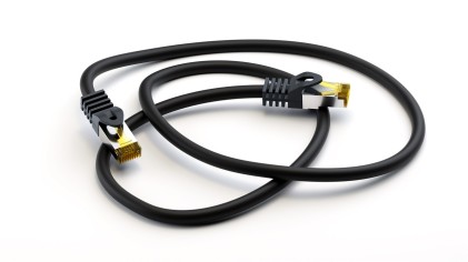 Rj45 Patch Cord Cat 6A S/Ftp With Cat7 Raw Cable Awg 26/7 Lszh 0.25Mt Black