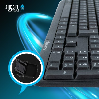 NGS FunkyV3, AZERTY, FR tastiera USB Francese Nero