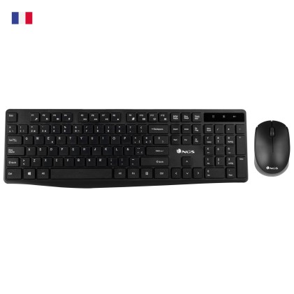 NGS Allure Kit, AZERTY, FR tastiera Mouse incluso RF Wireless Francese Nero